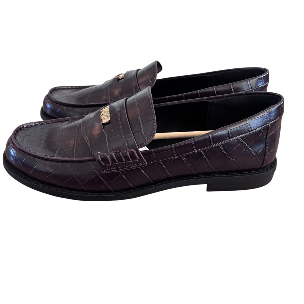 Women’s A New Day Faux Croc Brown Dress Loafers size 11 - Picture 4 of 6